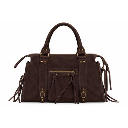 Sac City L - Marron chocolat en daim