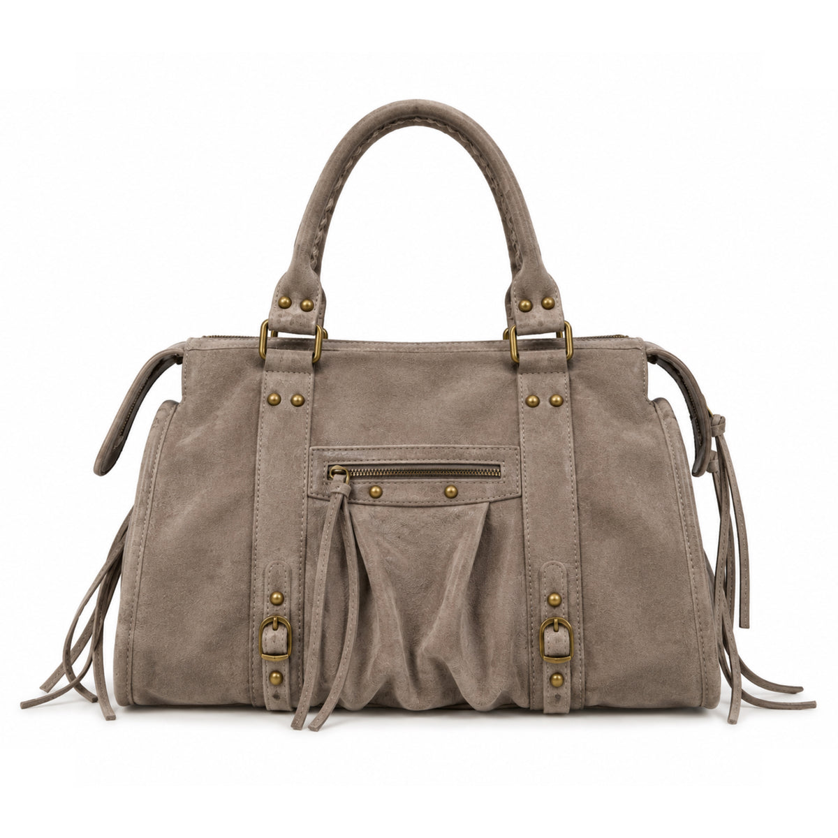 Sac city L - Taupe en daim